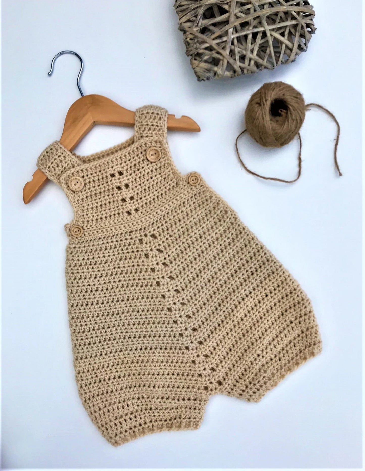 Crochet Pattern Baby Romper - Newborn to 24 months
