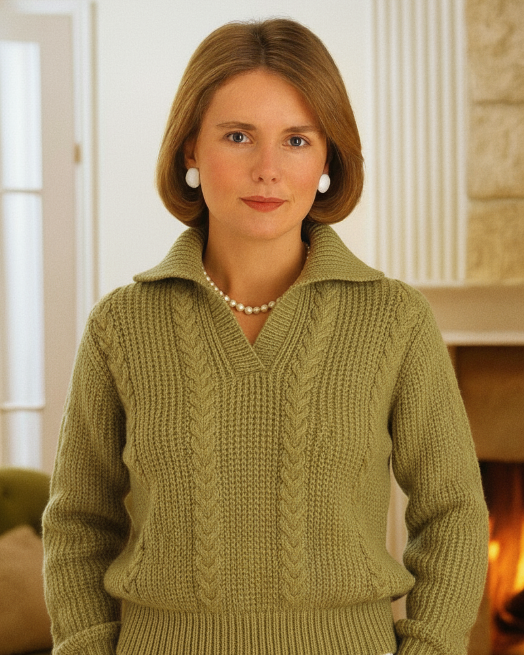 vintage ladies sweater design knitting pattern