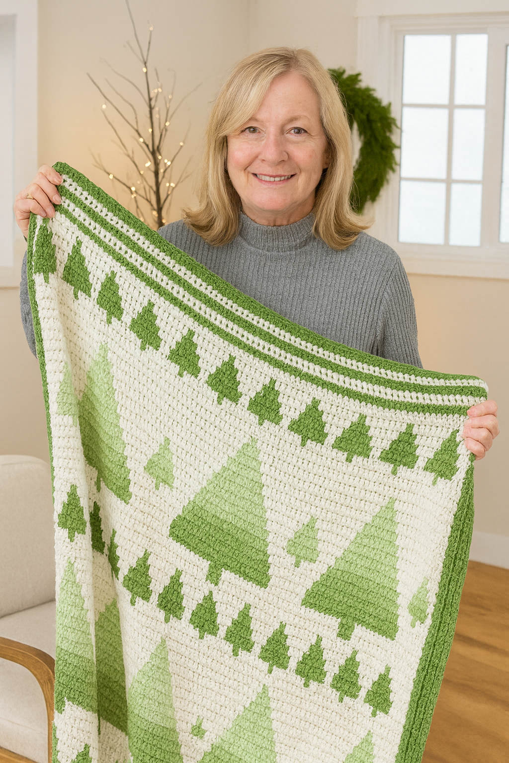 ❄️ Winter Forest Mosaic Blanket Crochet Pattern