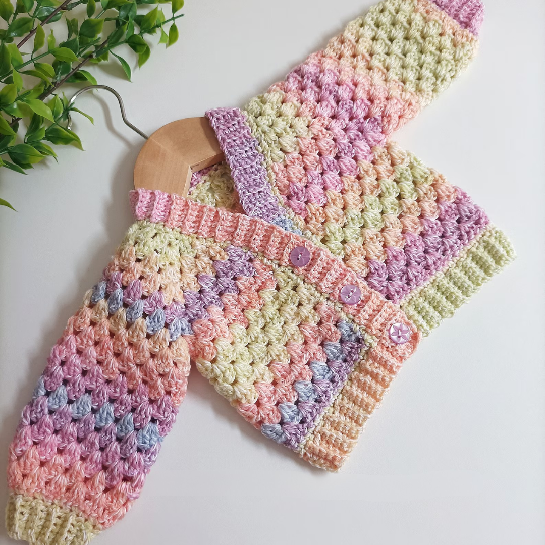 Love my Granny Cardigan Crochet Pattern Sizes 0-3 months to 10 years