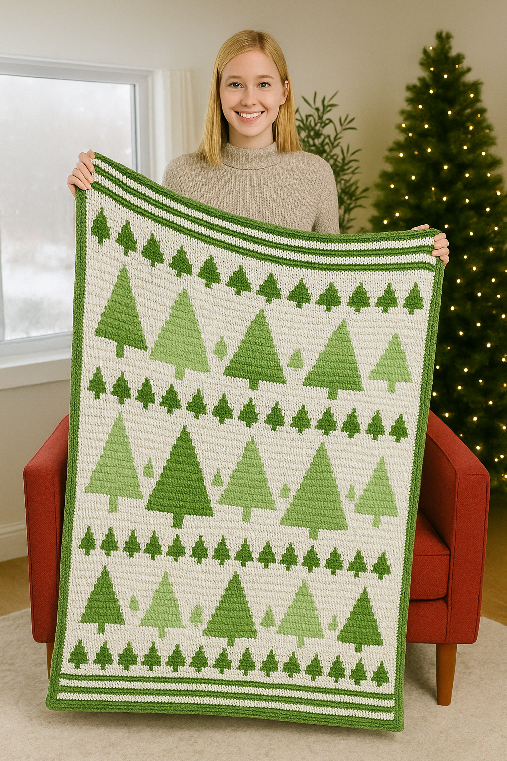 ❄️ Winter Forest Mosaic Blanket Crochet Pattern