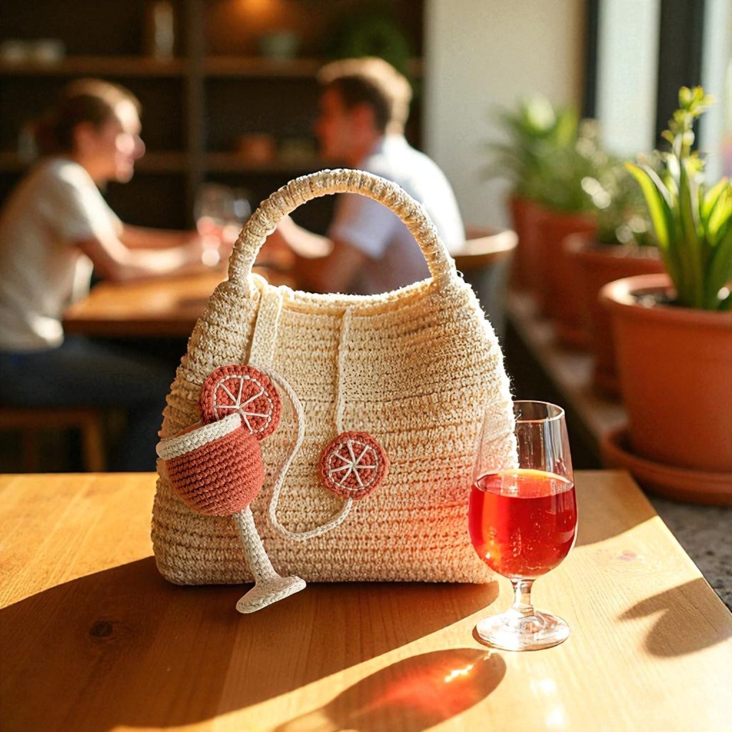 Aperol Spritz Bag Charm – Touch of Summer Wherever You Go Crochet Pattern