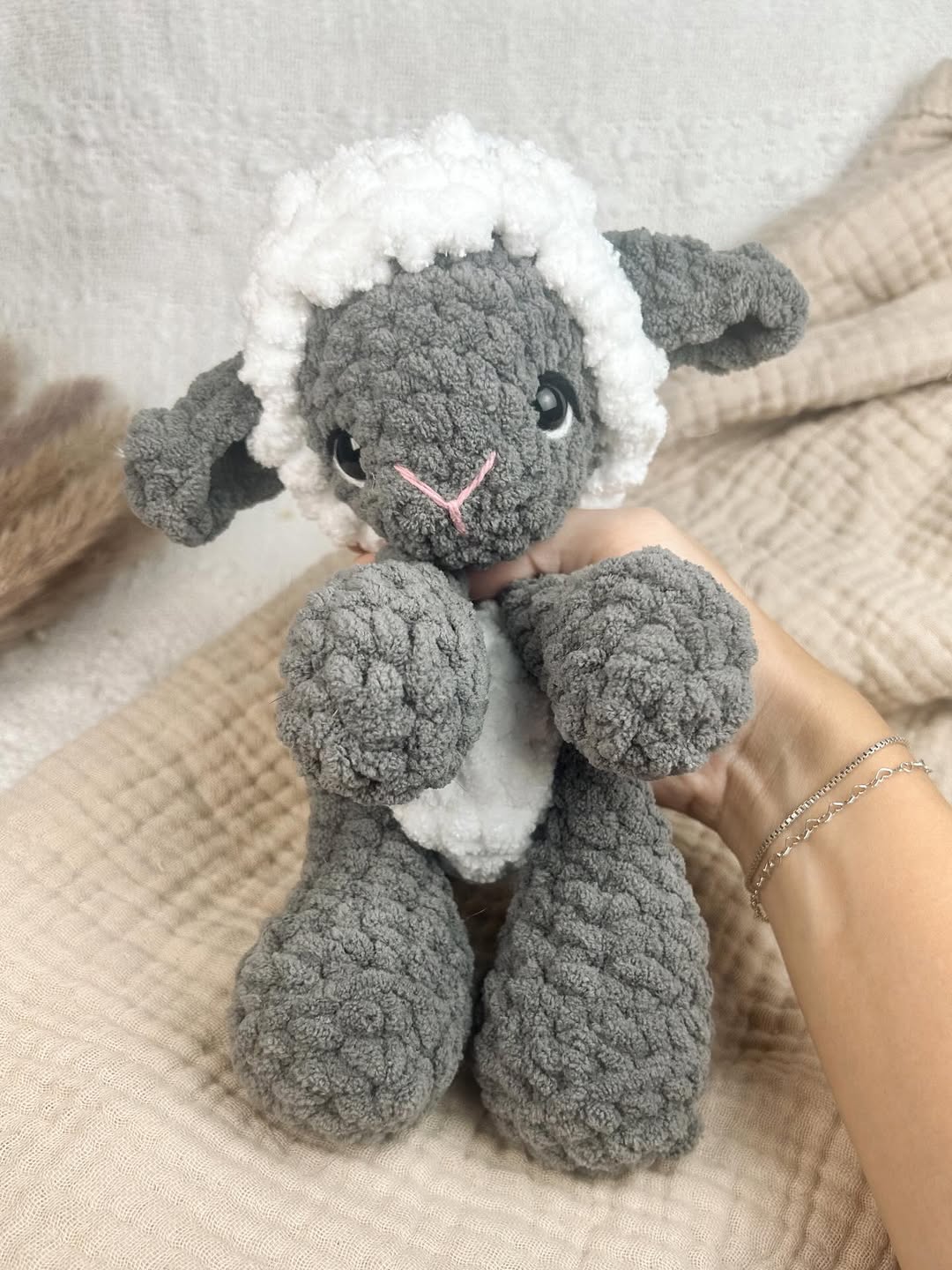 Luna the Lamb – No-Sew Lovey Crochet Pattern