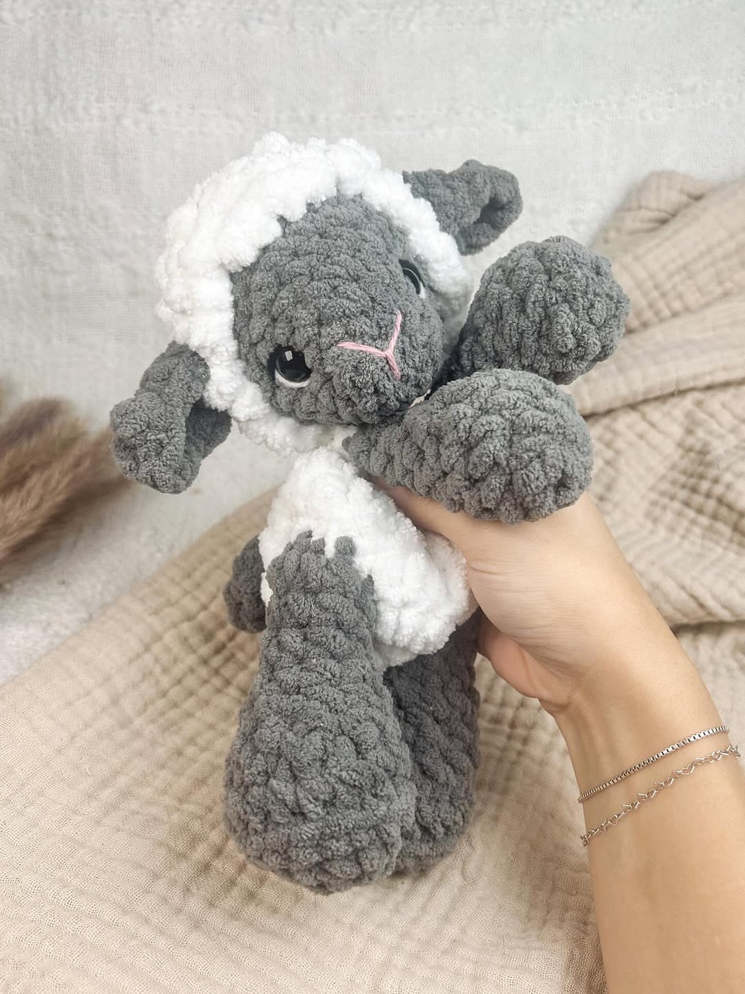 Luna the Lamb – No-Sew Lovey Crochet Pattern