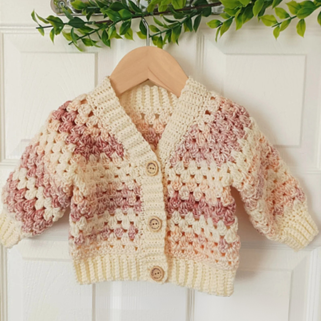 Love my Granny Cardigan Crochet Pattern Sizes 0-3 months to 10 years