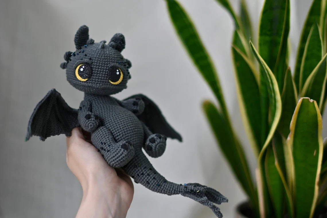 Black Dragon Amigurumi Crochet Pattern