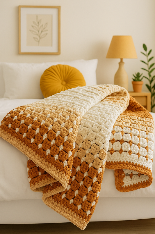 Toasted Marshmallow Throw Blanket Crocher Pattern