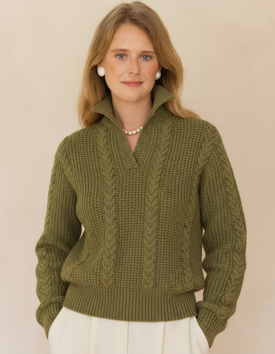 vintage ladies sweater design knitting pattern