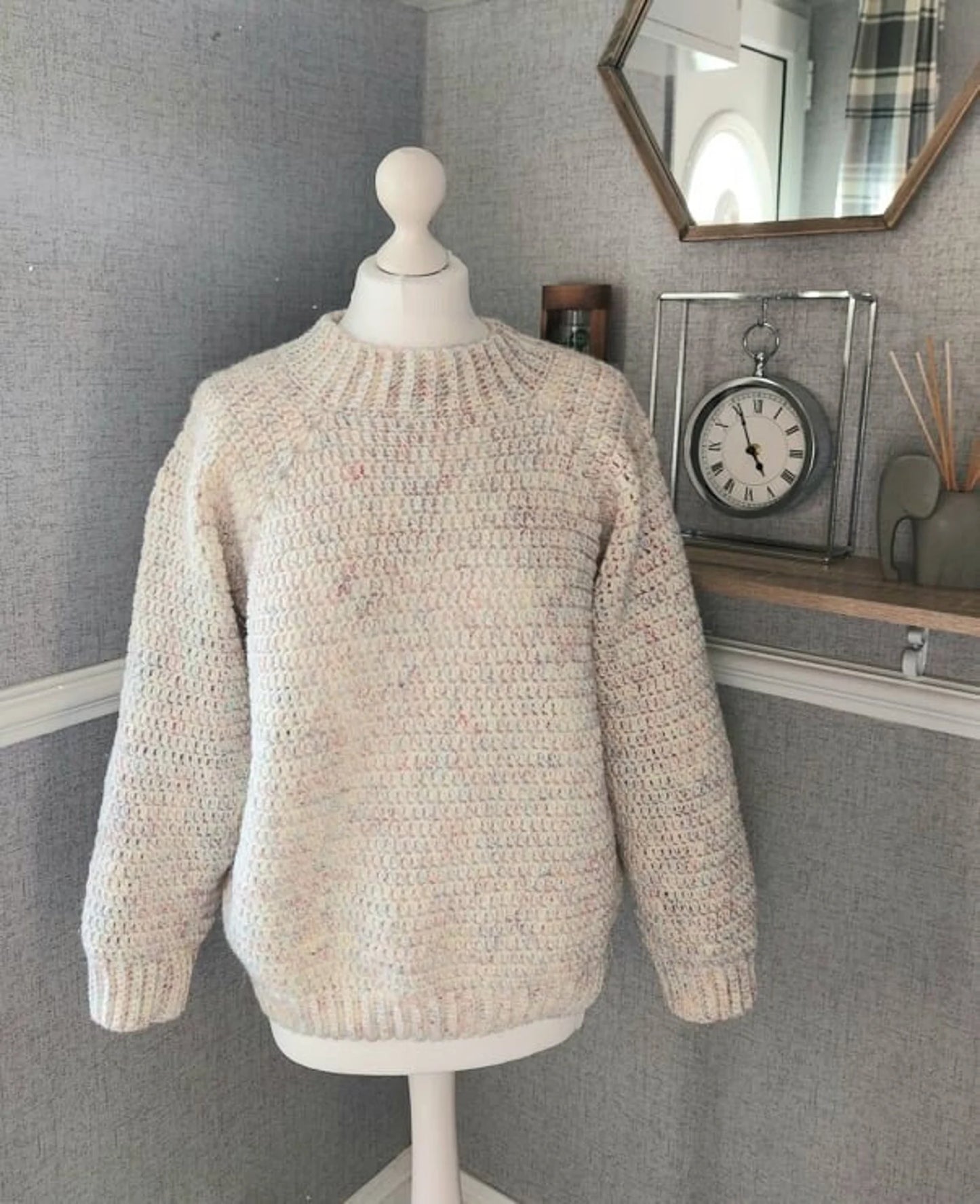 Top-Down No-Sew Crochet Jumper – Crew Neck Crochet pattern