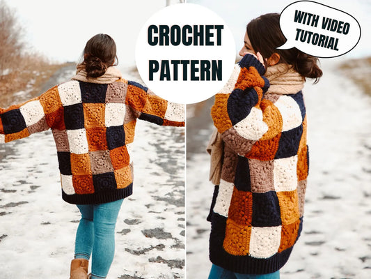 Cozy Granny Square Cardigan — Crochet Pattern