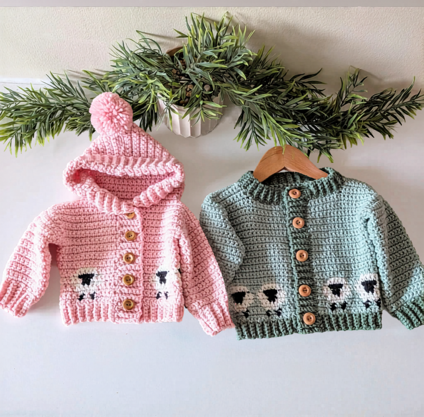 Counting Sheep Jacket Crochet Pattern sizes 0-3 months to 10 Years
