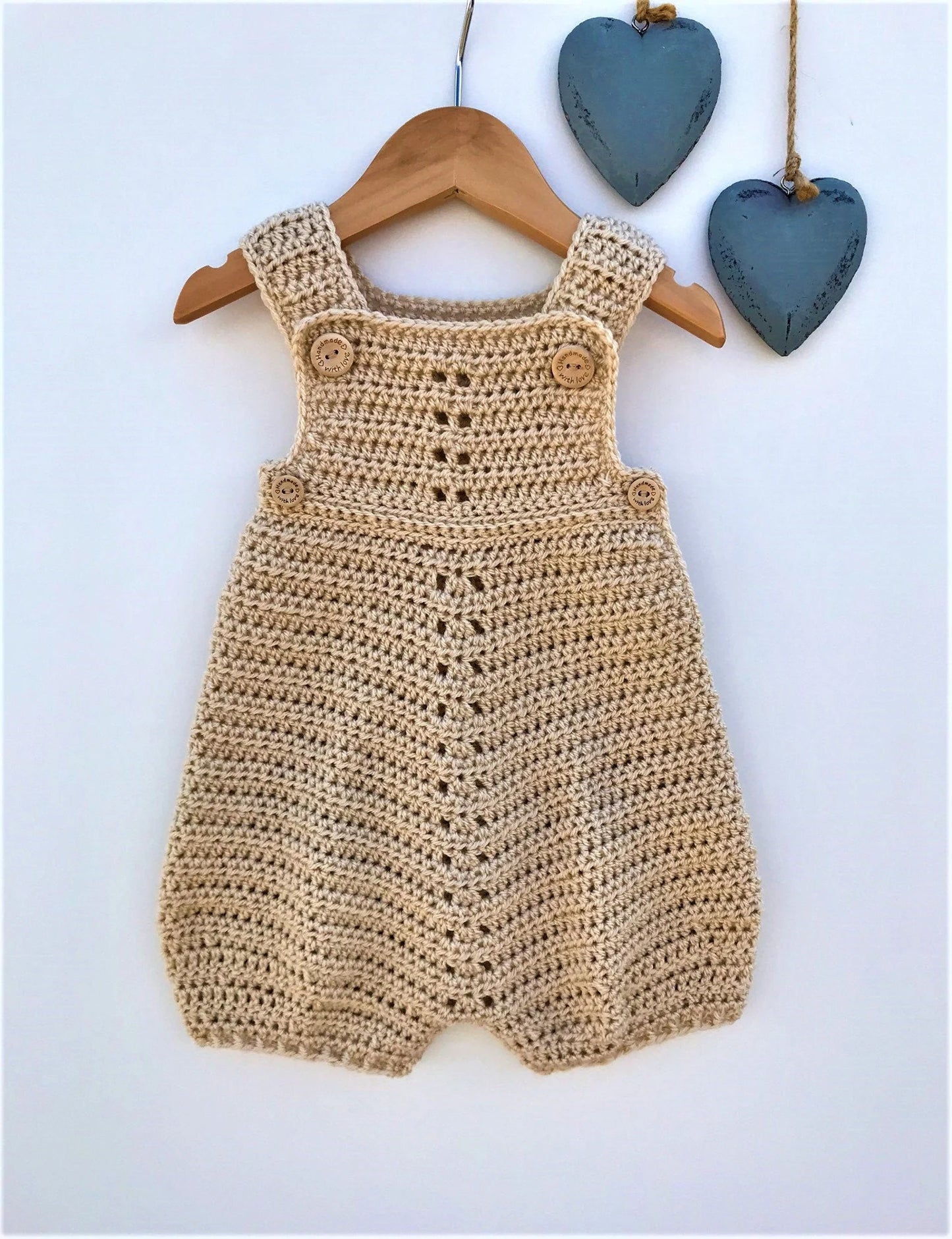 Crochet Pattern Baby Romper - Newborn to 24 months
