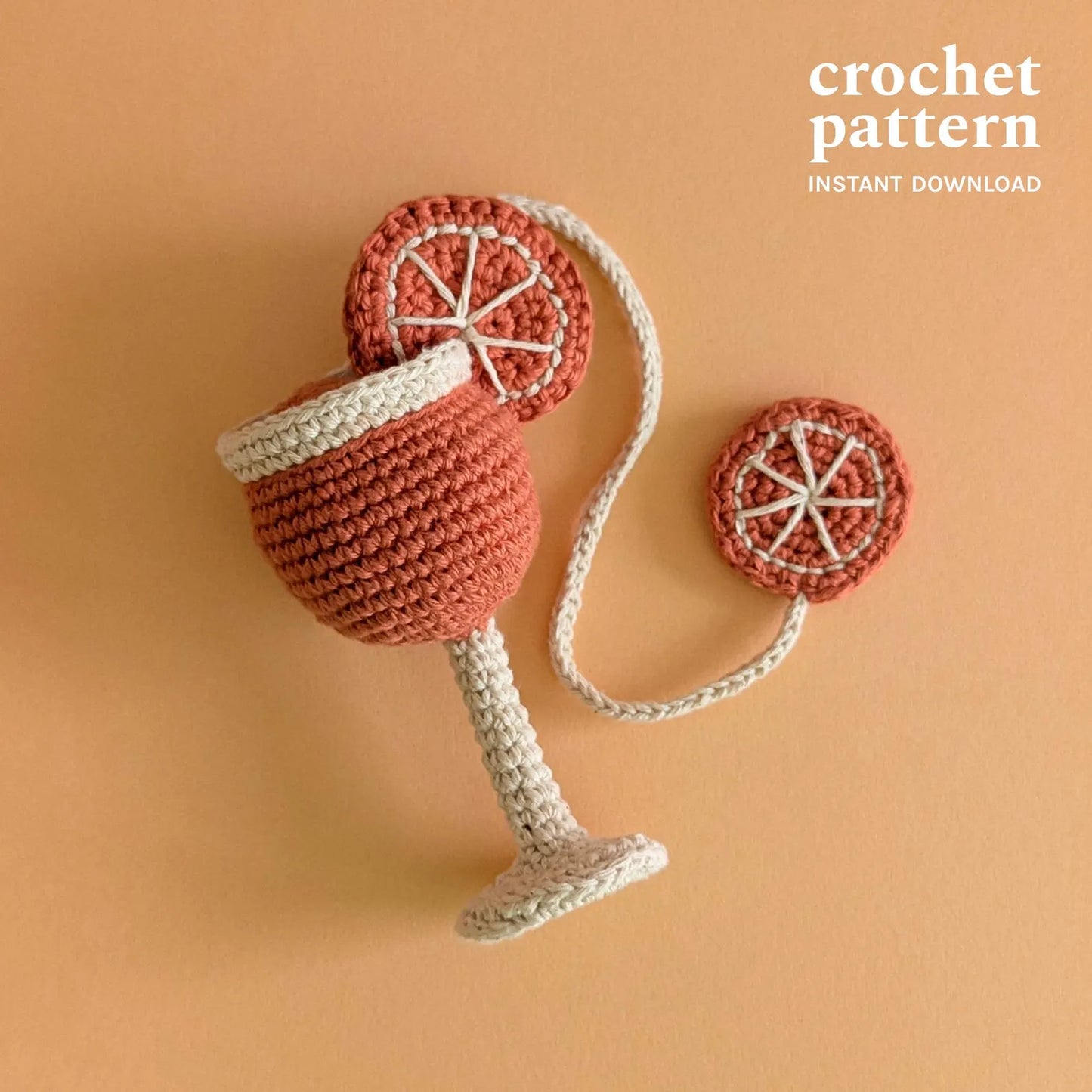 Aperol Spritz Bag Charm – Touch of Summer Wherever You Go Crochet Pattern