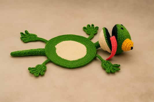 🦎 Funny Splat Lizard Coaster – Crochet Pattern