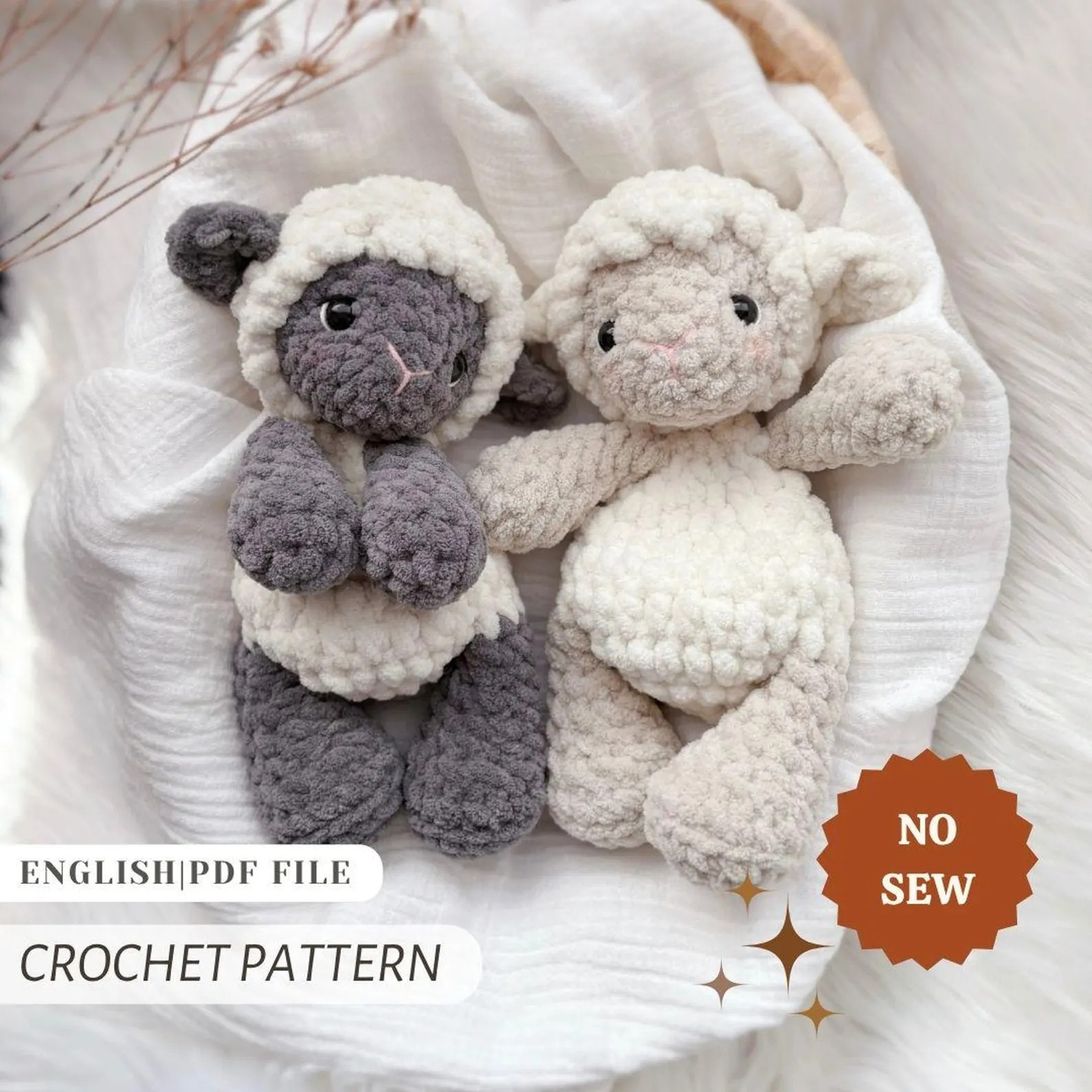 Luna the Lamb – No-Sew Lovey Crochet Pattern