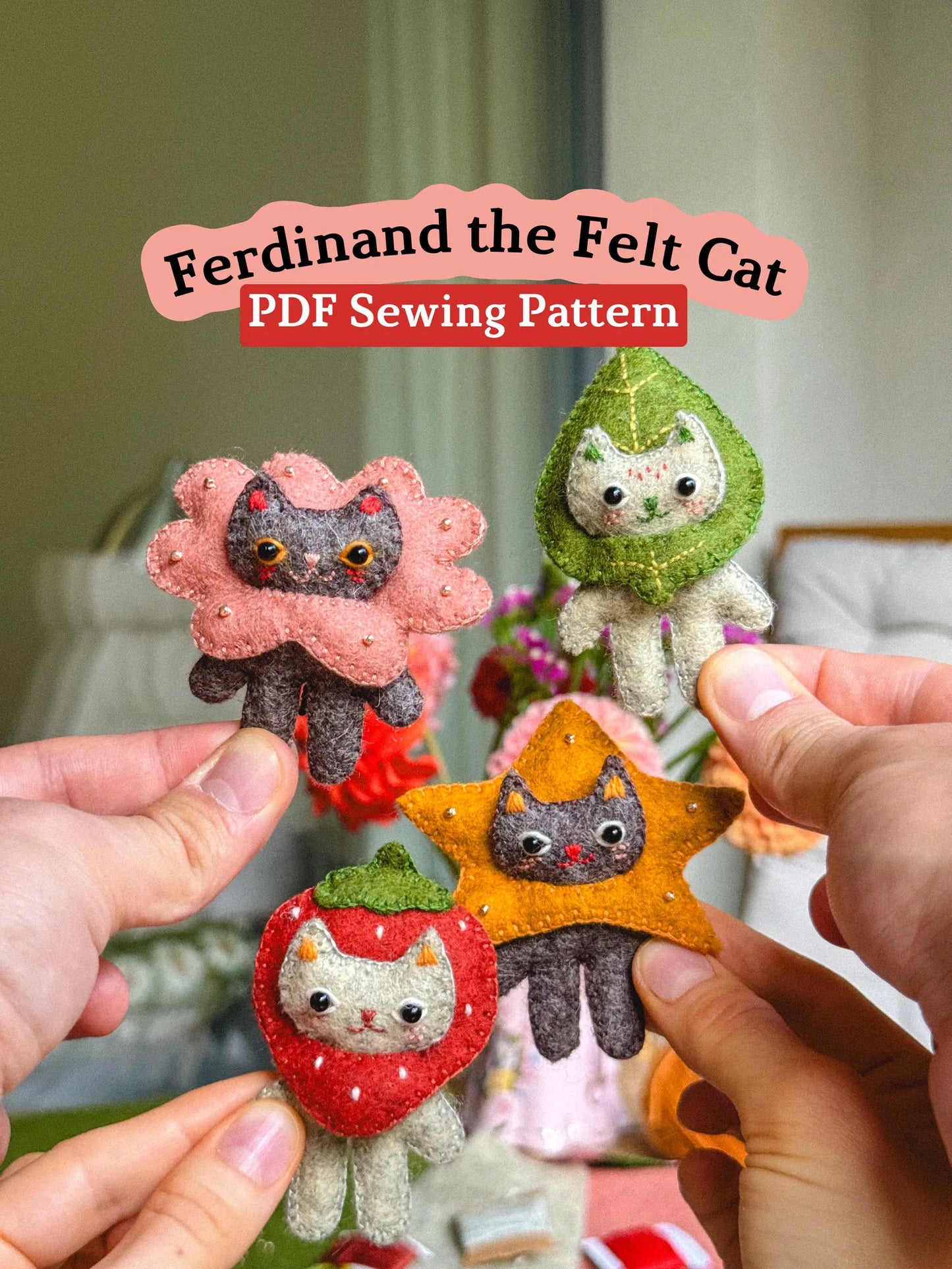 🐱 Ferdinand the Felt Cat PDF Sewing Pattern — Beginner Friendly