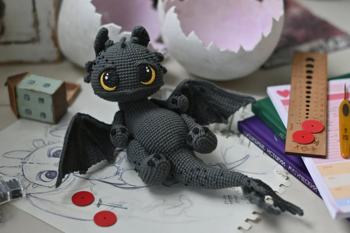 Black Dragon Amigurumi Crochet Pattern