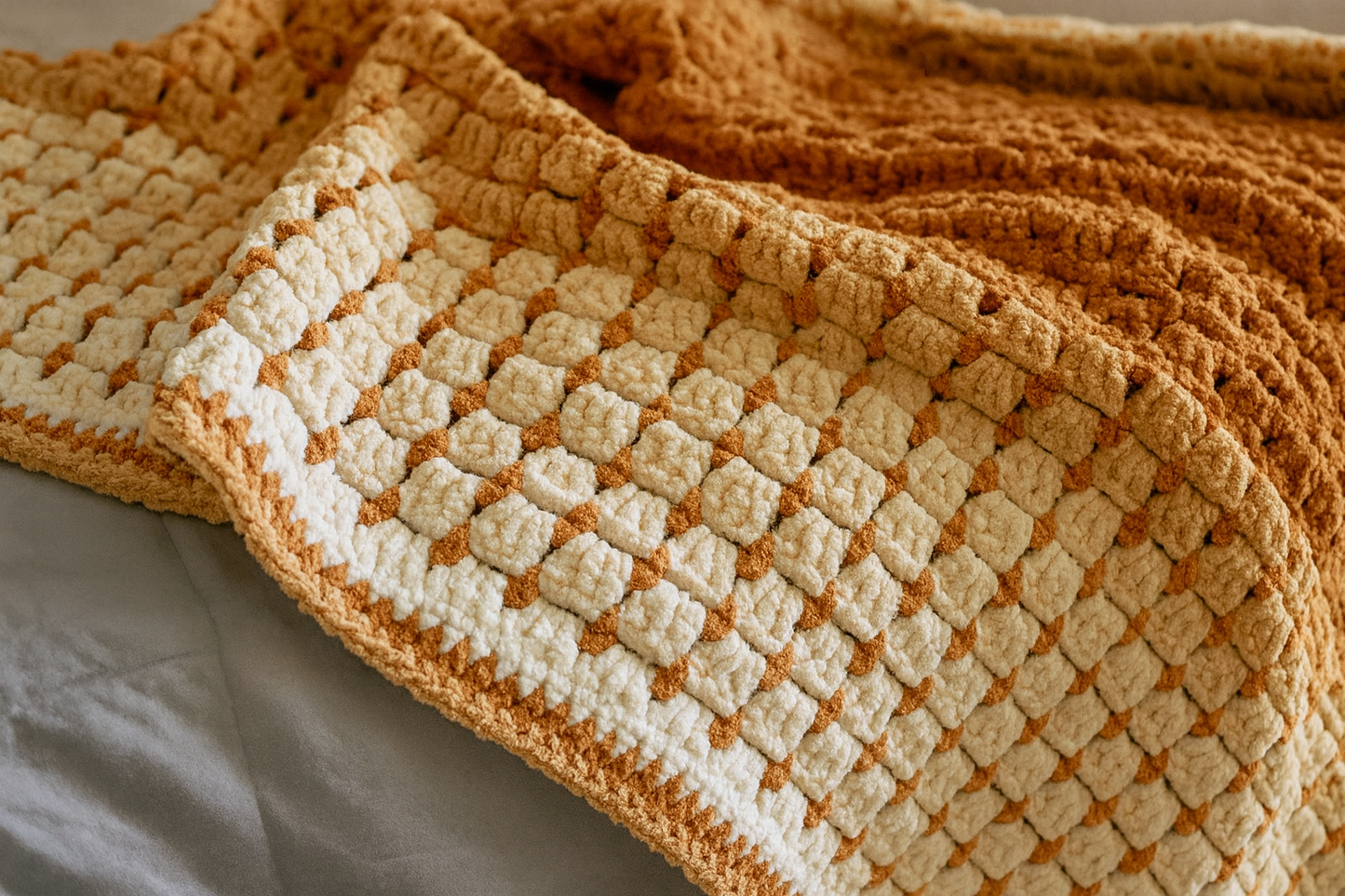 Toasted Marshmallow Throw Blanket Crocher Pattern