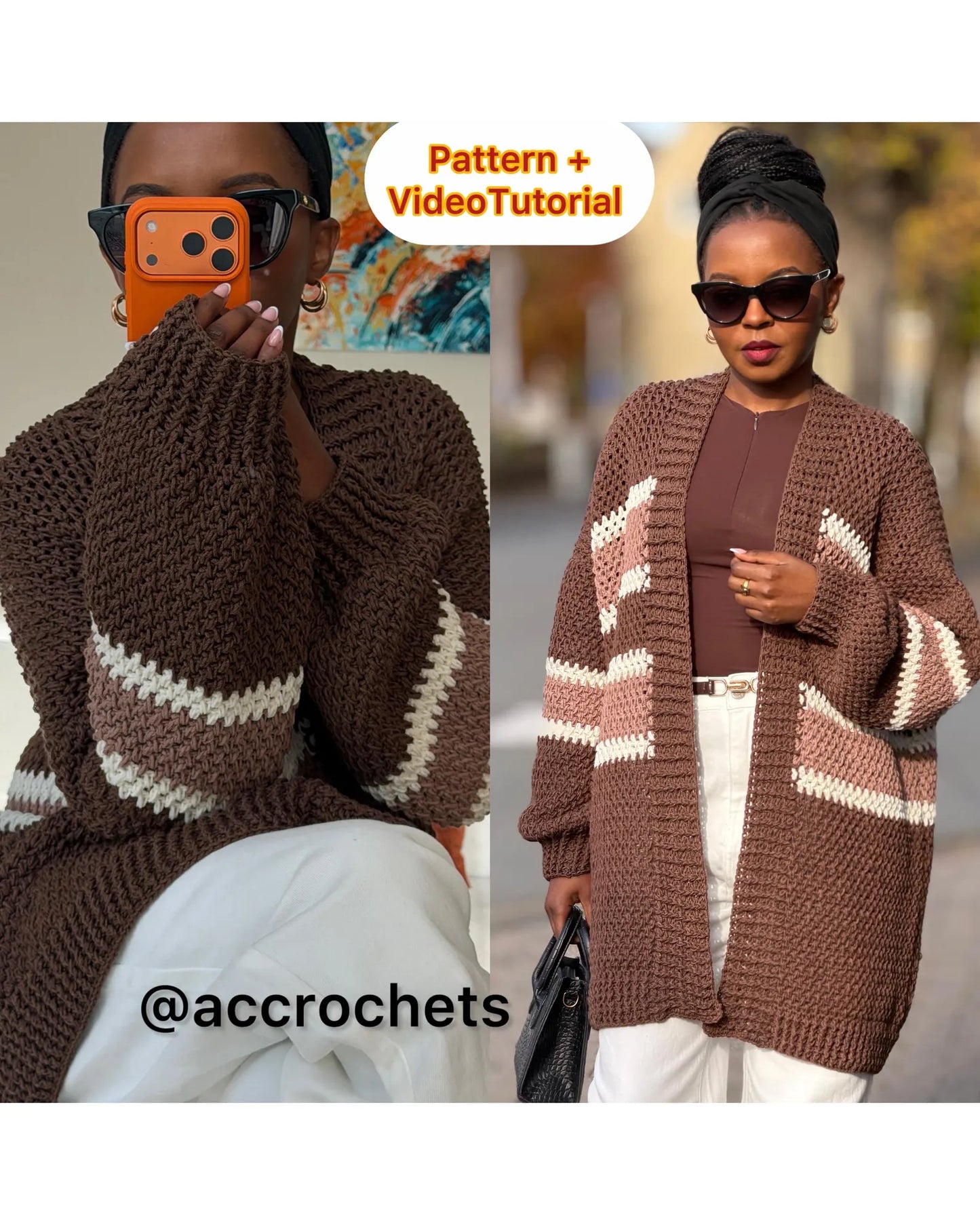 Elizabeth Cardigan Crochet Pattern | Oversized, Easy | Made To measure | PDF + Video Tutorial - English