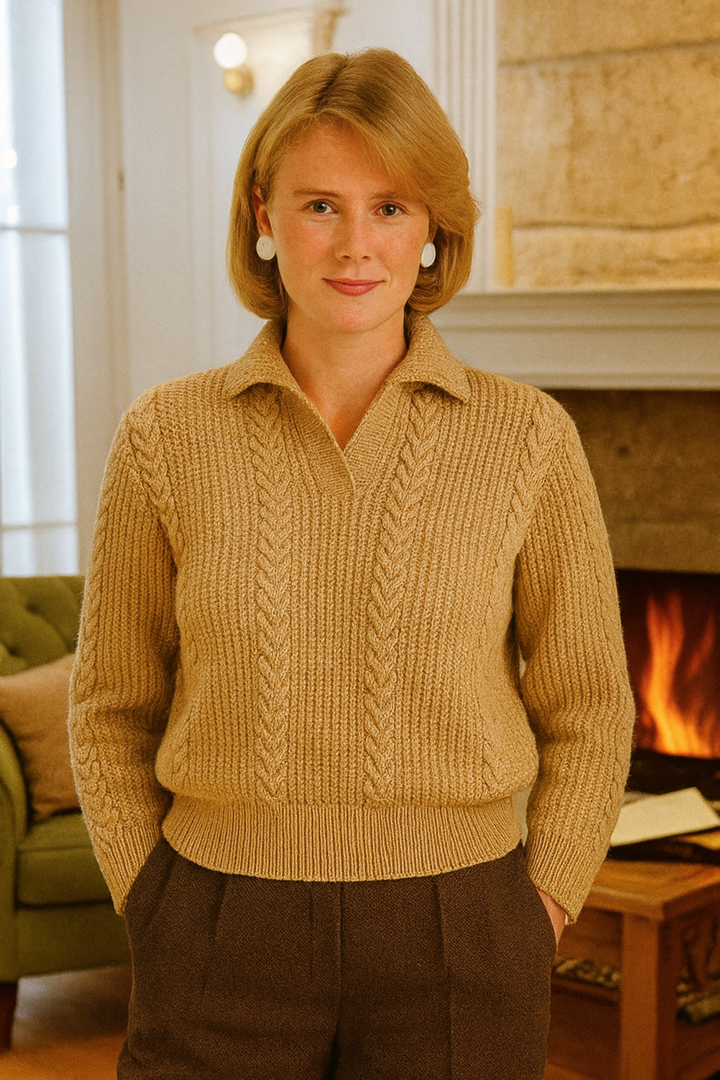 vintage ladies sweater design knitting pattern