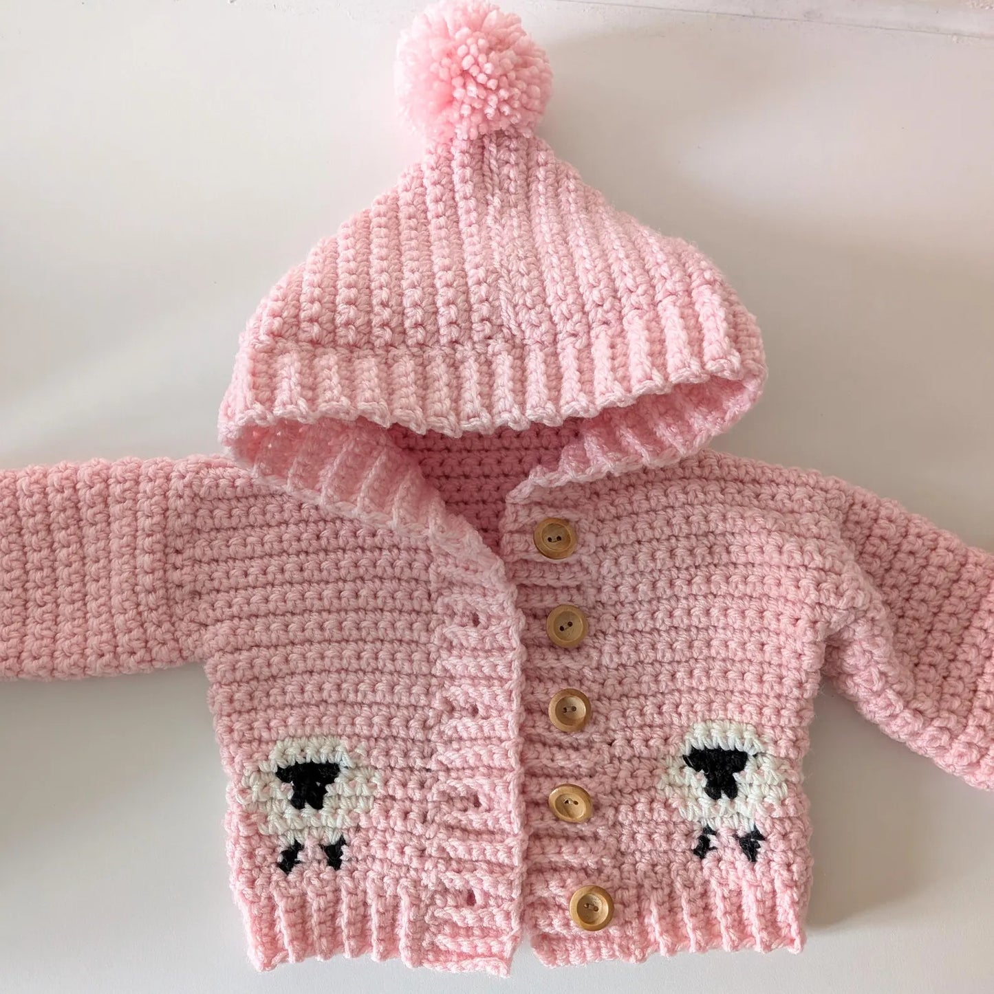 Counting Sheep Jacket Crochet Pattern sizes 0-3 months to 10 Years