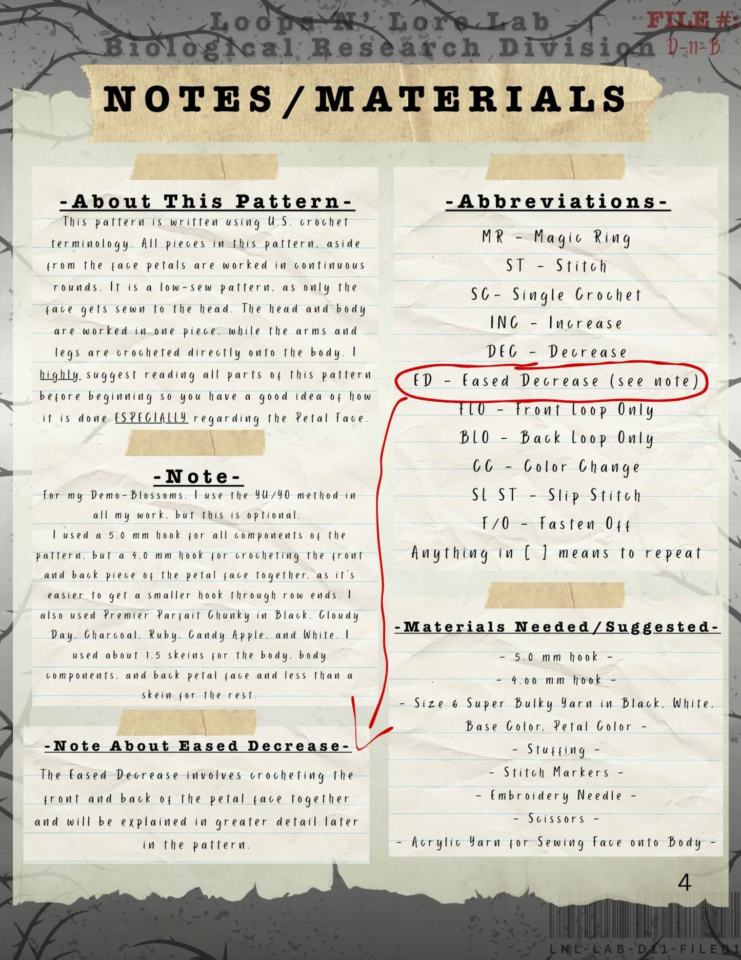 Low-Sew Demo-Blossom Crochet Pattern