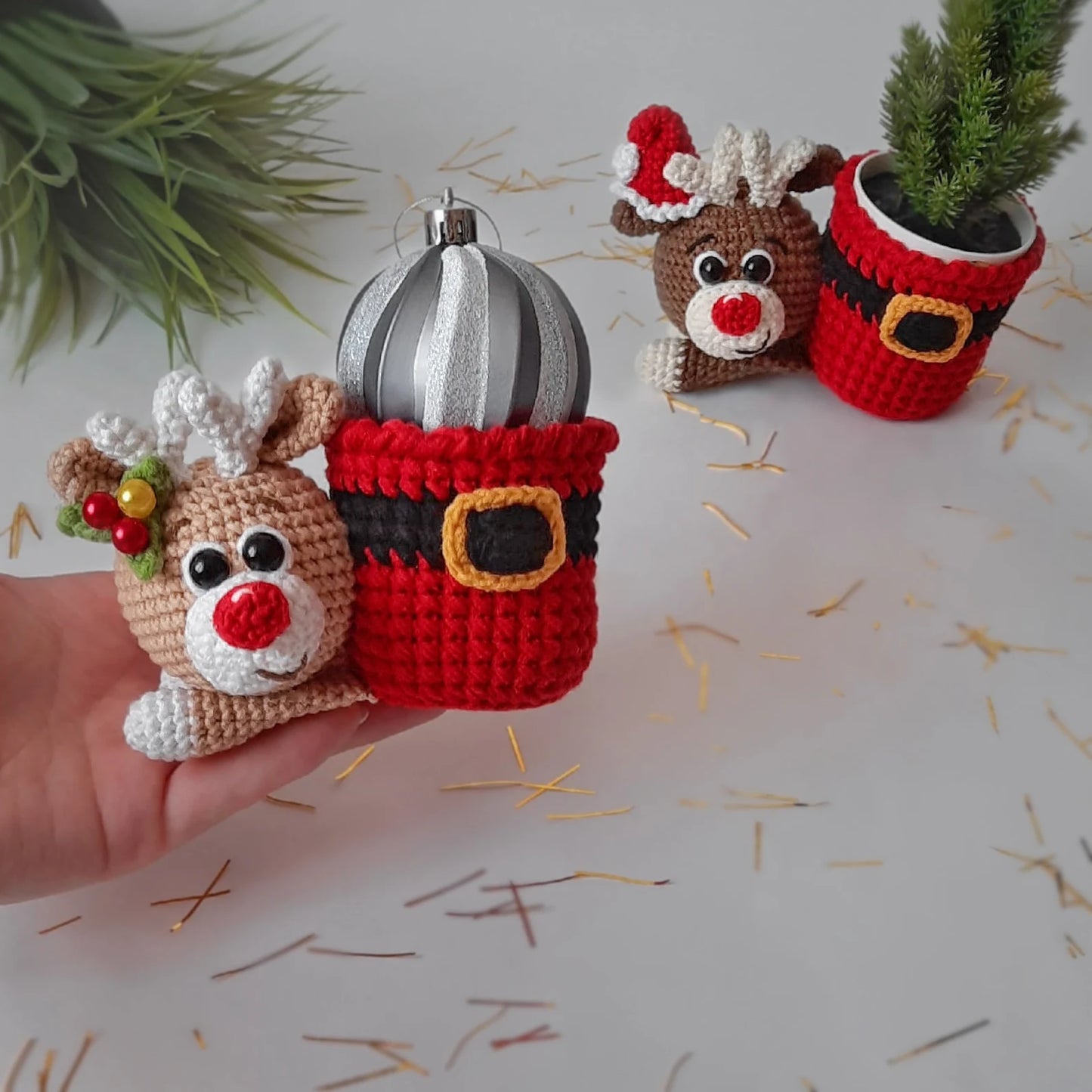 Reindeer Planter Crochet Pattern – Cute Christmas Decor