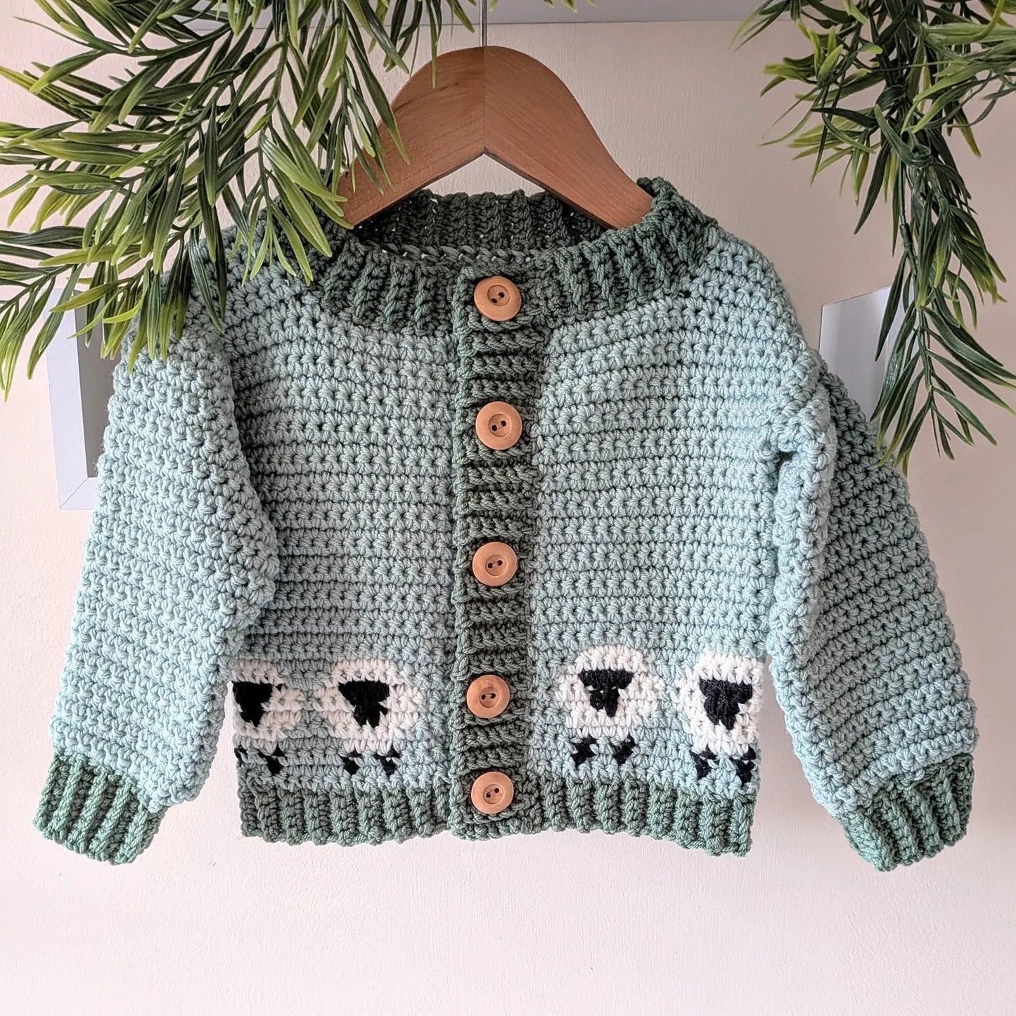 Counting Sheep Jacket Crochet Pattern sizes 0-3 months to 10 Years
