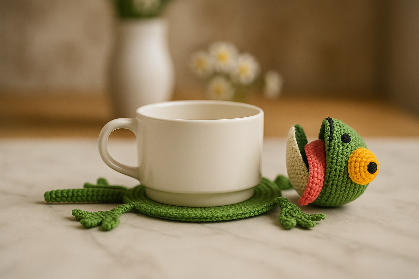 🦎 Funny Splat Lizard Coaster – Crochet Pattern