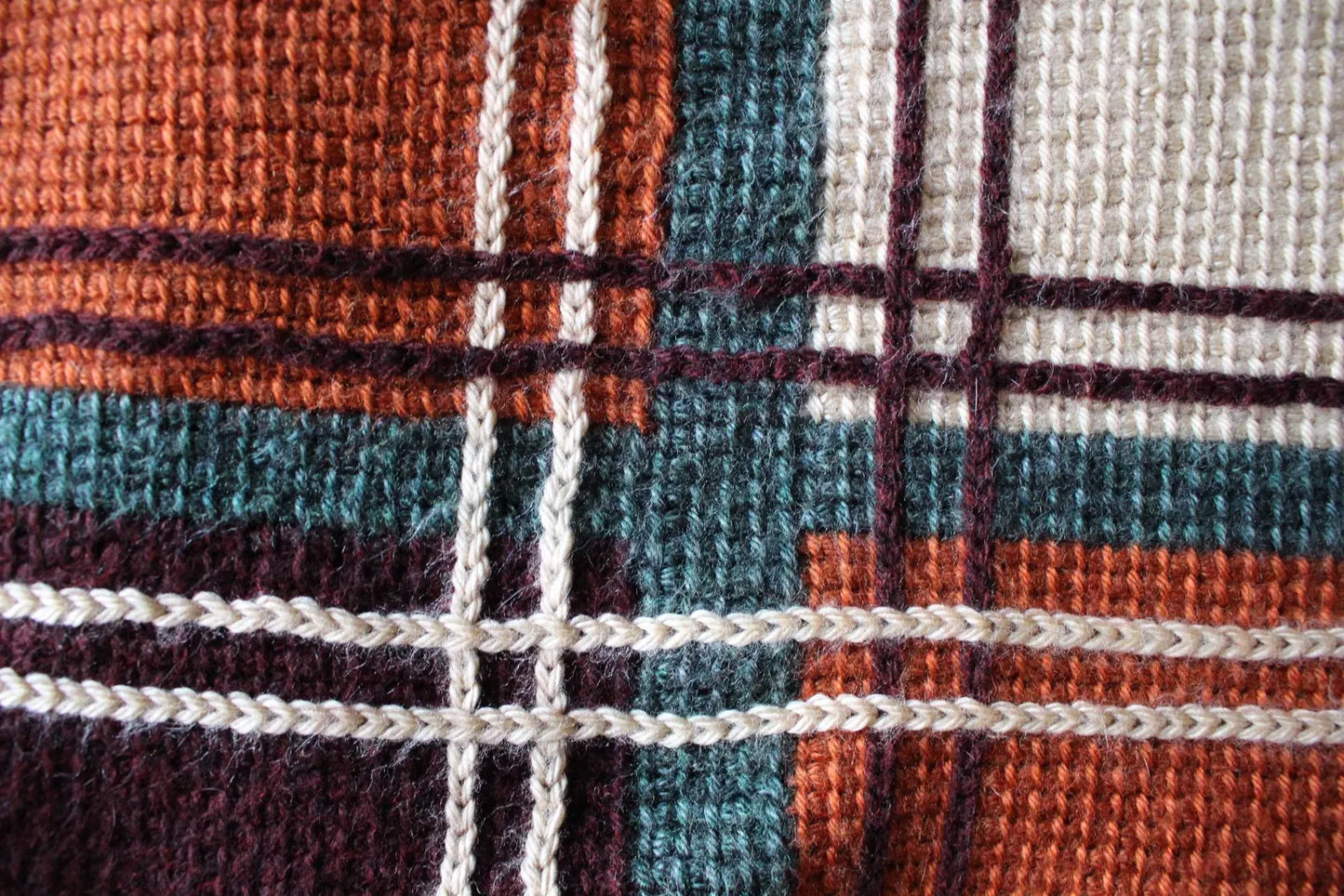 Cozy Fall Flannel No-Sew Tunisian Crochet Blanket
