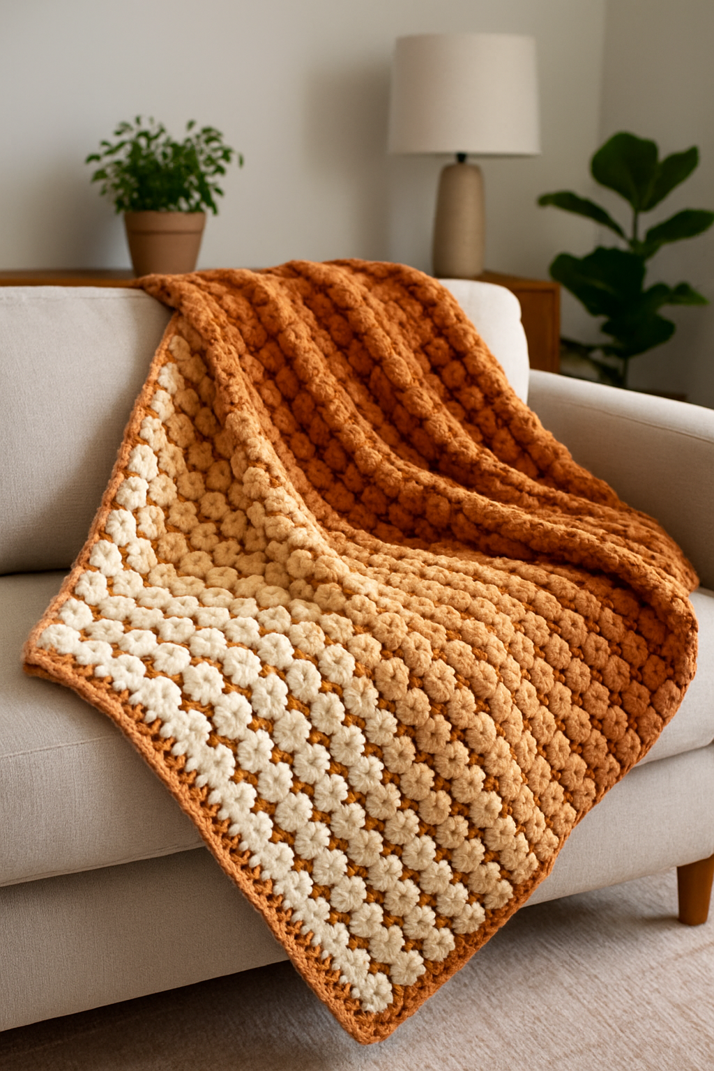 Toasted Marshmallow Throw Blanket Crocher Pattern