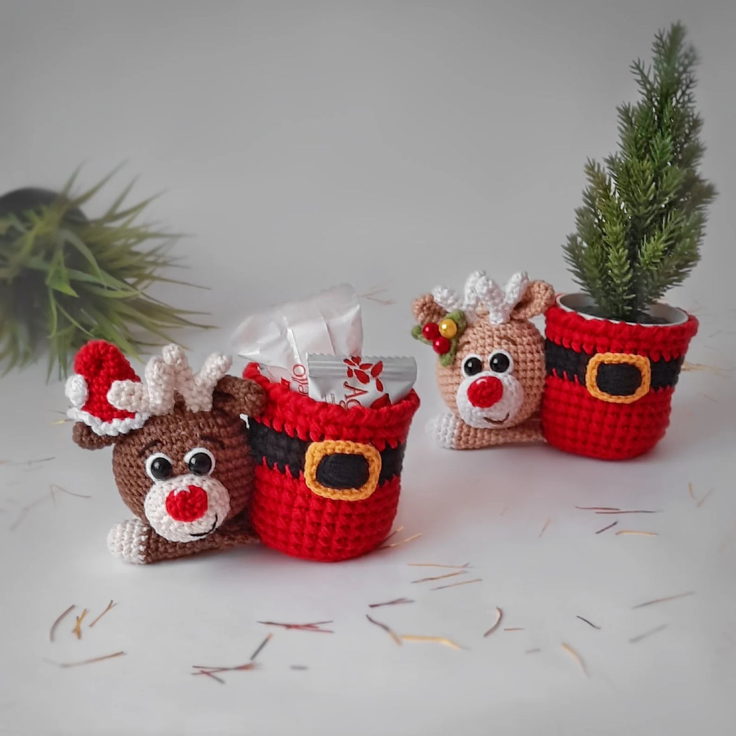 Reindeer Planter Crochet Pattern – Cute Christmas Decor