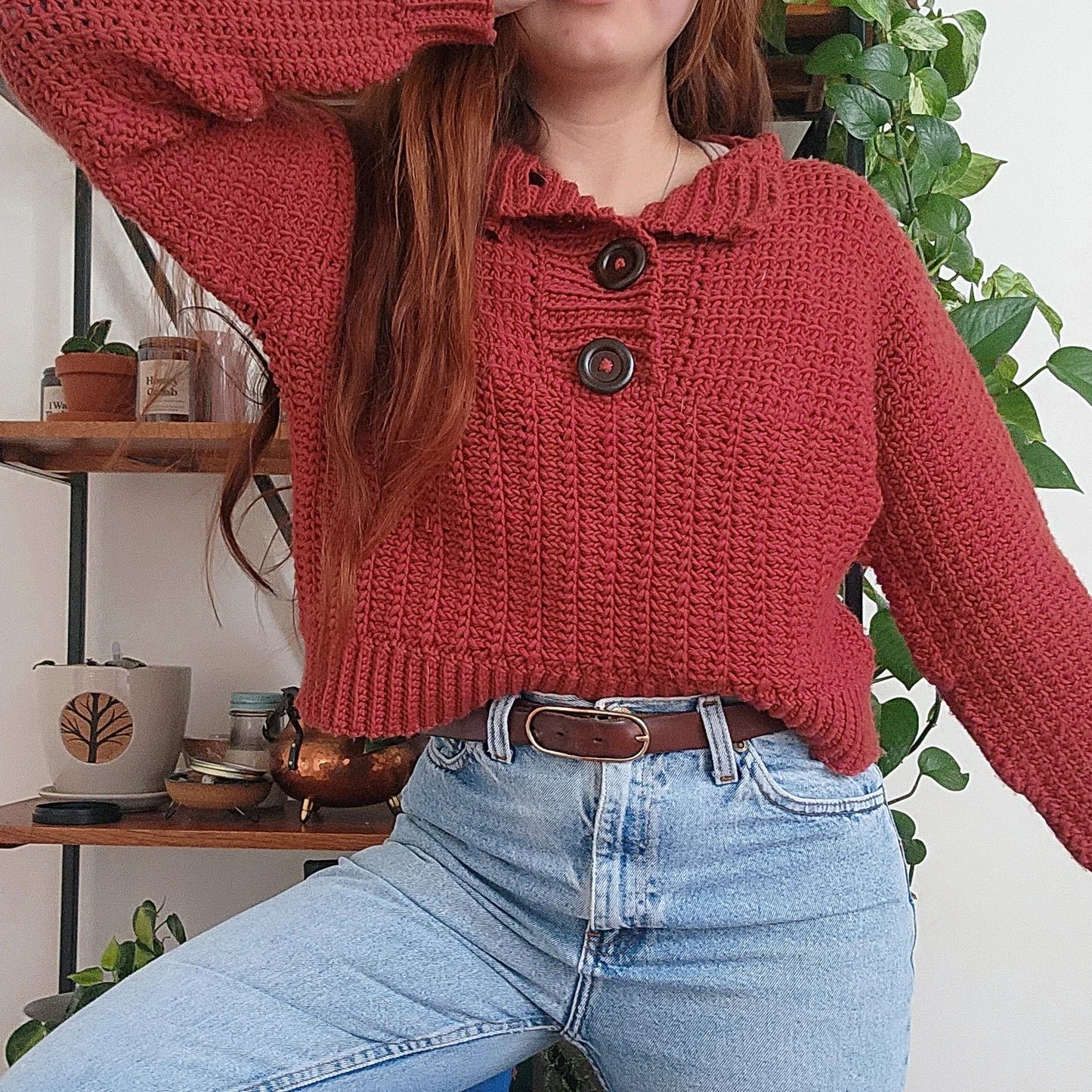 Jasper — Button-Up Rustic Pullover Crochet Pattern