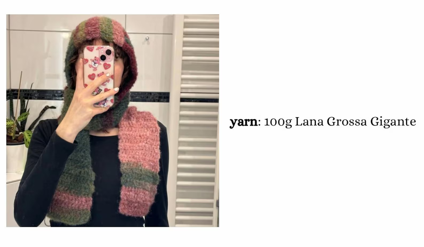 🧣 Cozy Hooded Scarf / Bonnet Crochet Pattern