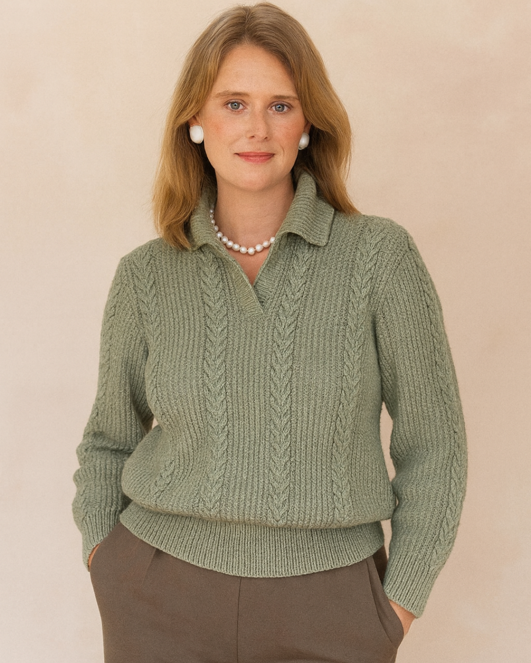 vintage ladies sweater design knitting pattern