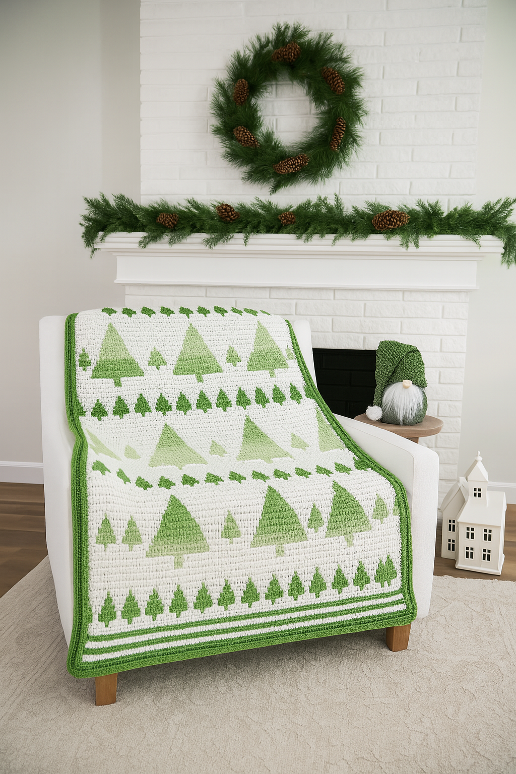 ❄️ Winter Forest Mosaic Blanket Crochet Pattern