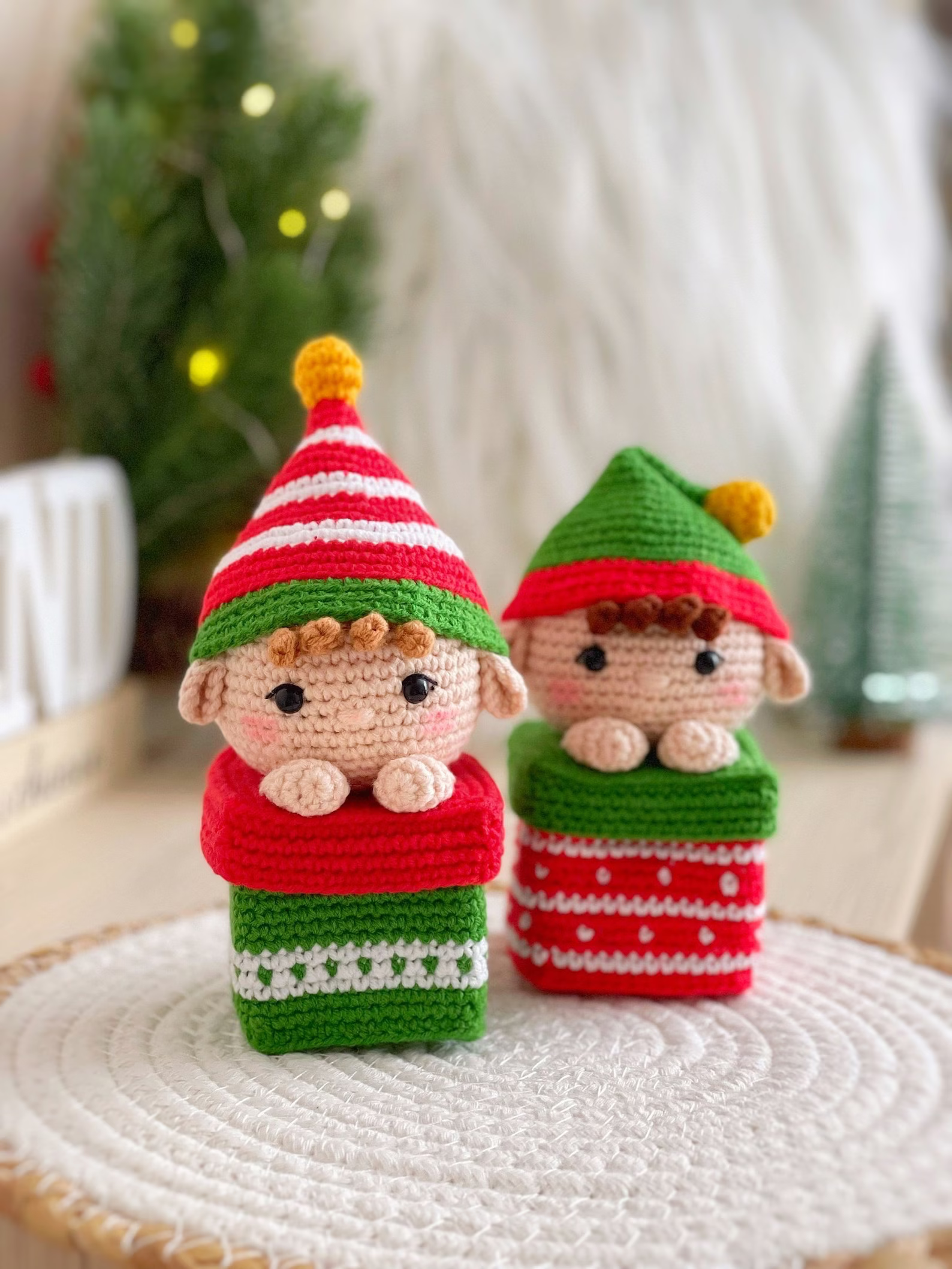 Christmas Ornaments Gift Boxes Crochet  Pattern