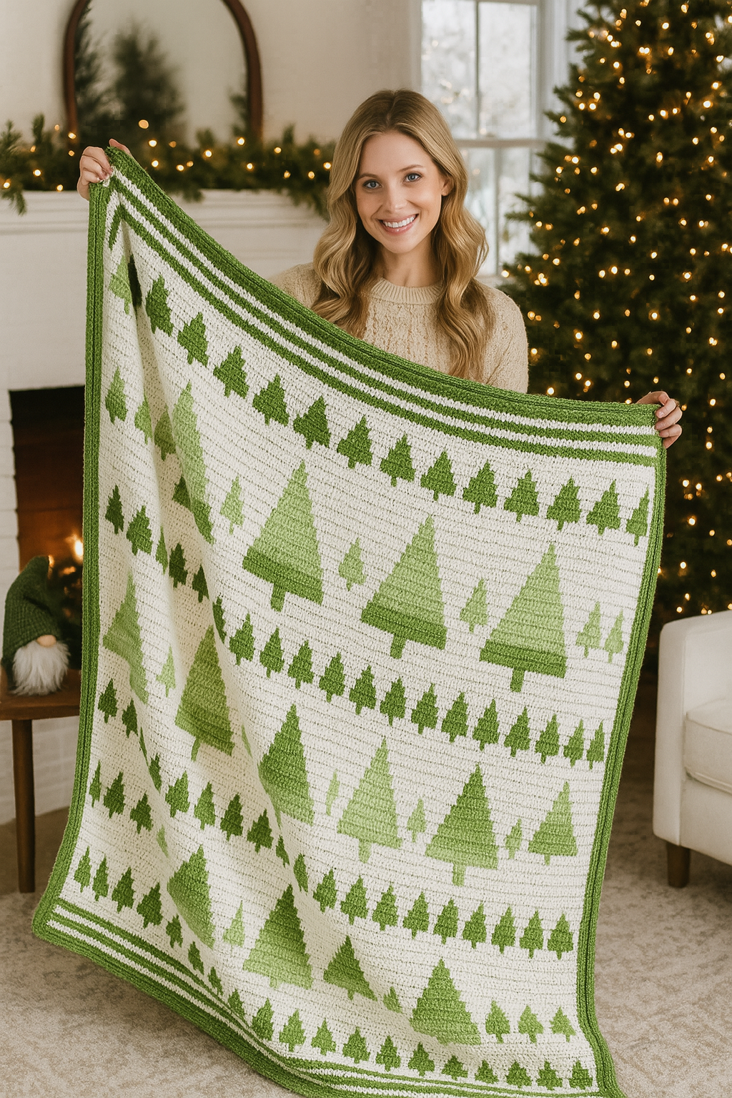 ❄️ Winter Forest Mosaic Blanket Crochet Pattern