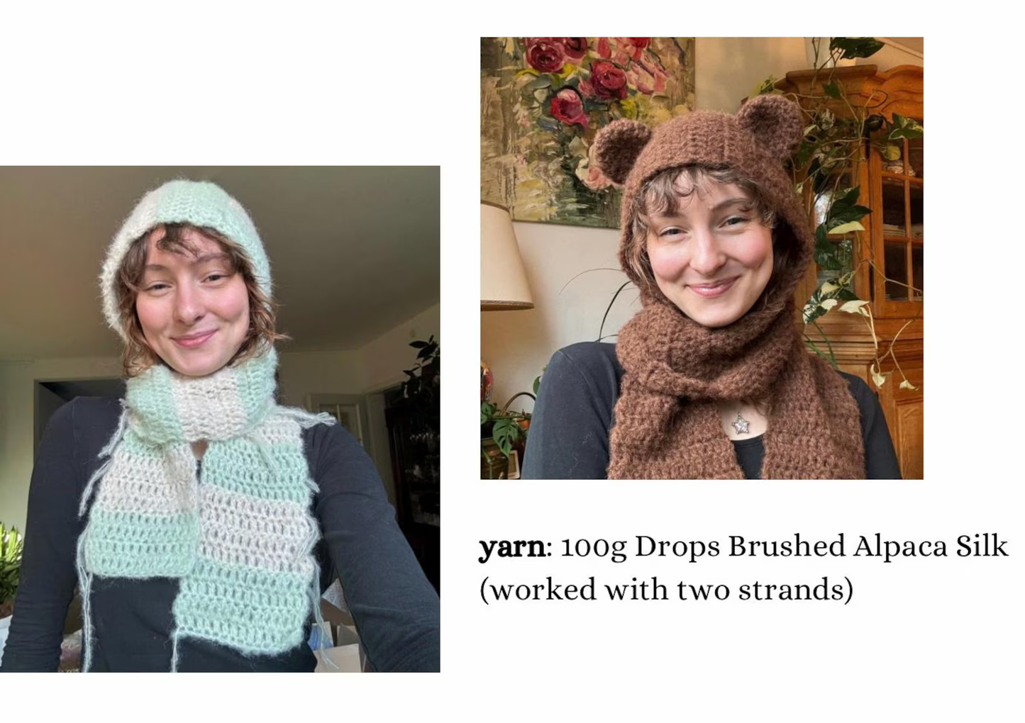 🧣 Cozy Hooded Scarf / Bonnet Crochet Pattern