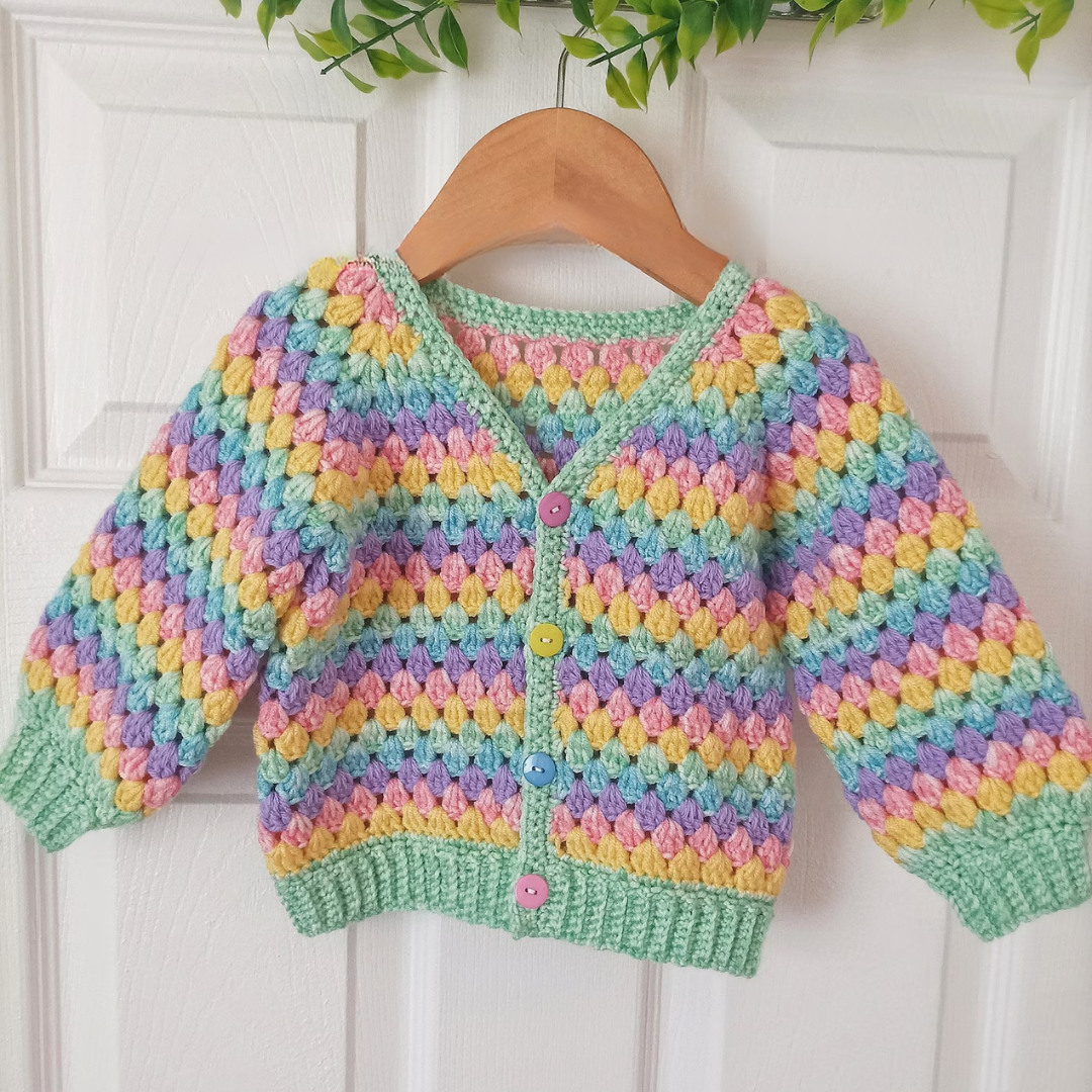 Love my Granny Cardigan Crochet Pattern Sizes 0-3 months to 10 years