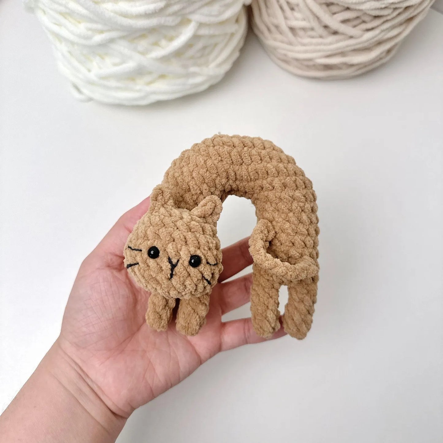 ✨ Noodle Cat – Cuddly No-Sew Doll PDF (5 Languages) Crochet Pattern