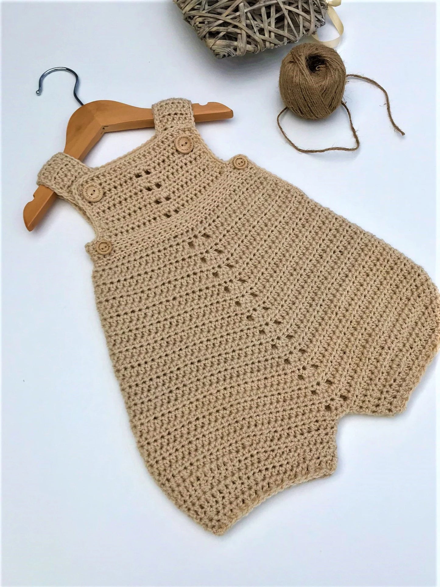Crochet Pattern Baby Romper - Newborn to 24 months