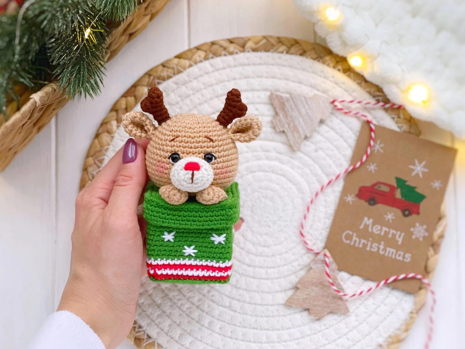 Christmas Ornaments Gift Boxes Crochet  Pattern