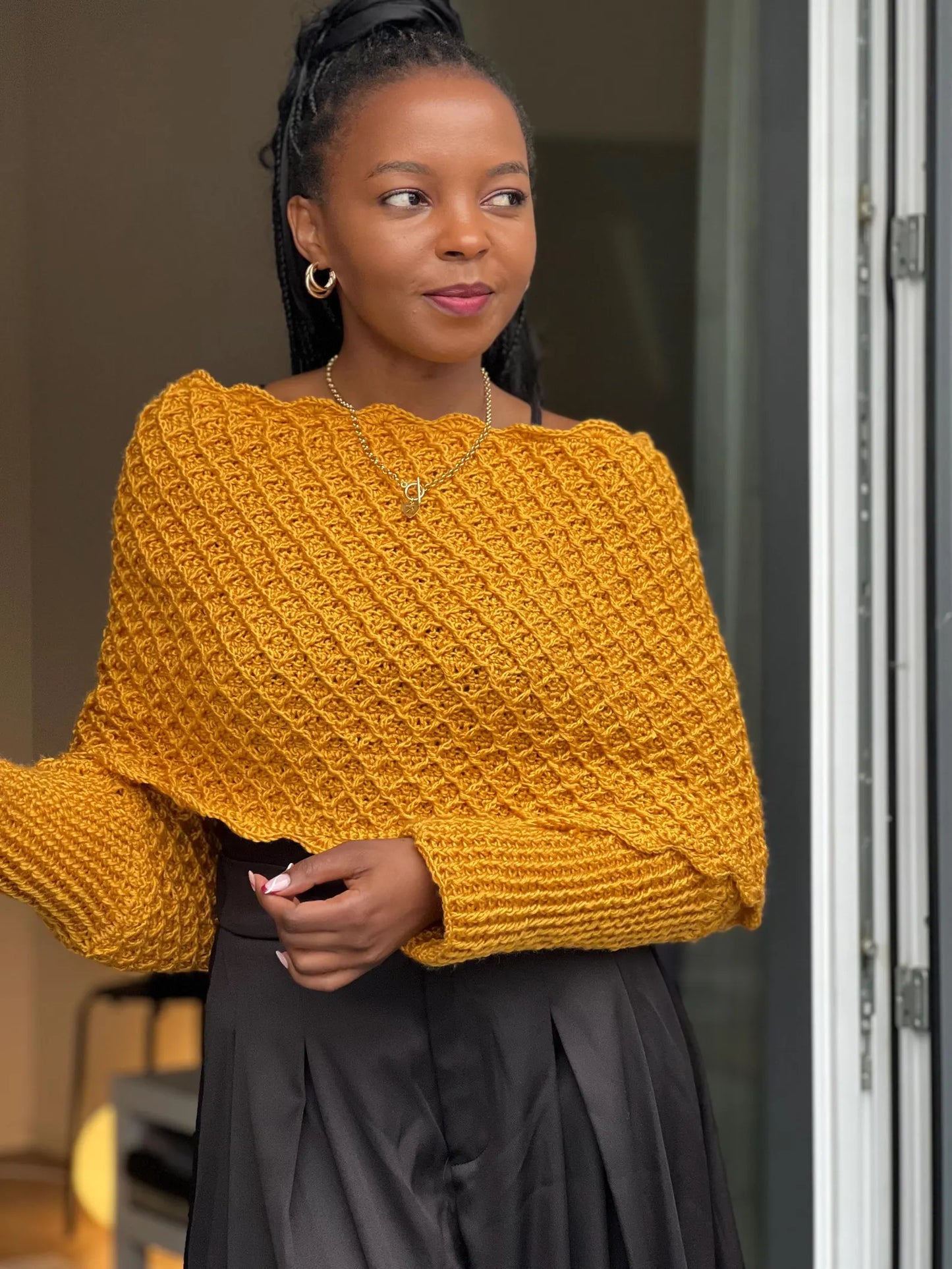 🌟 Elegant Wrap Sweater With Sleeves – Size-Inclusive XS–5X Crochet Pattern