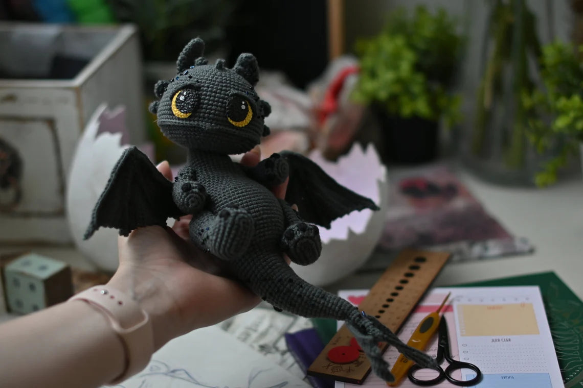 Black Dragon Amigurumi Crochet Pattern