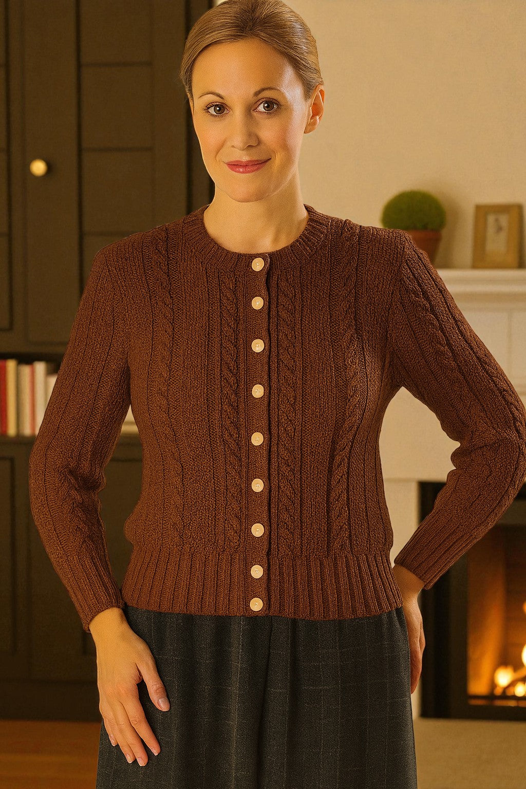 Vintage Women’s Cable Cardigan Knitting Pattern