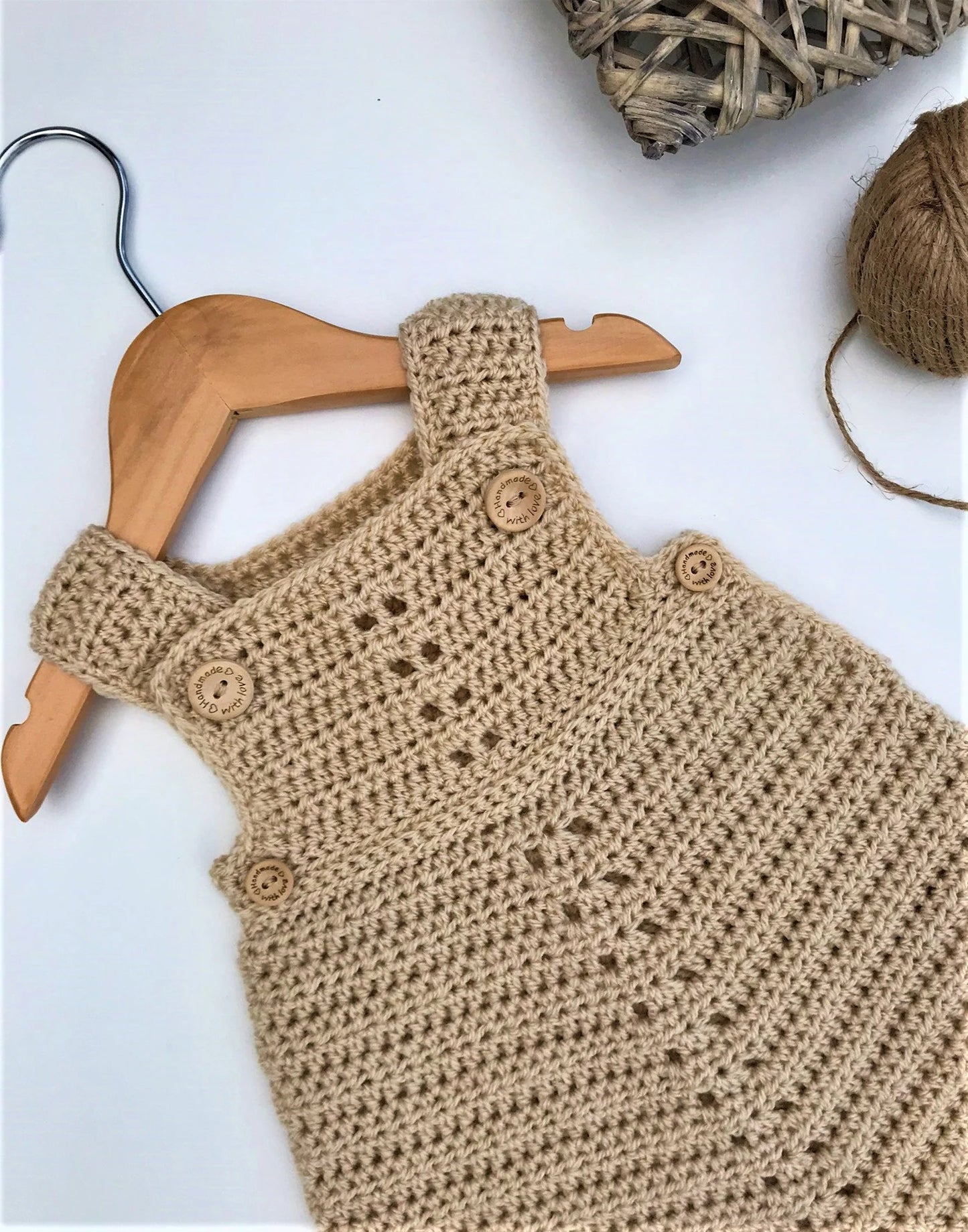 Crochet Pattern Baby Romper - Newborn to 24 months