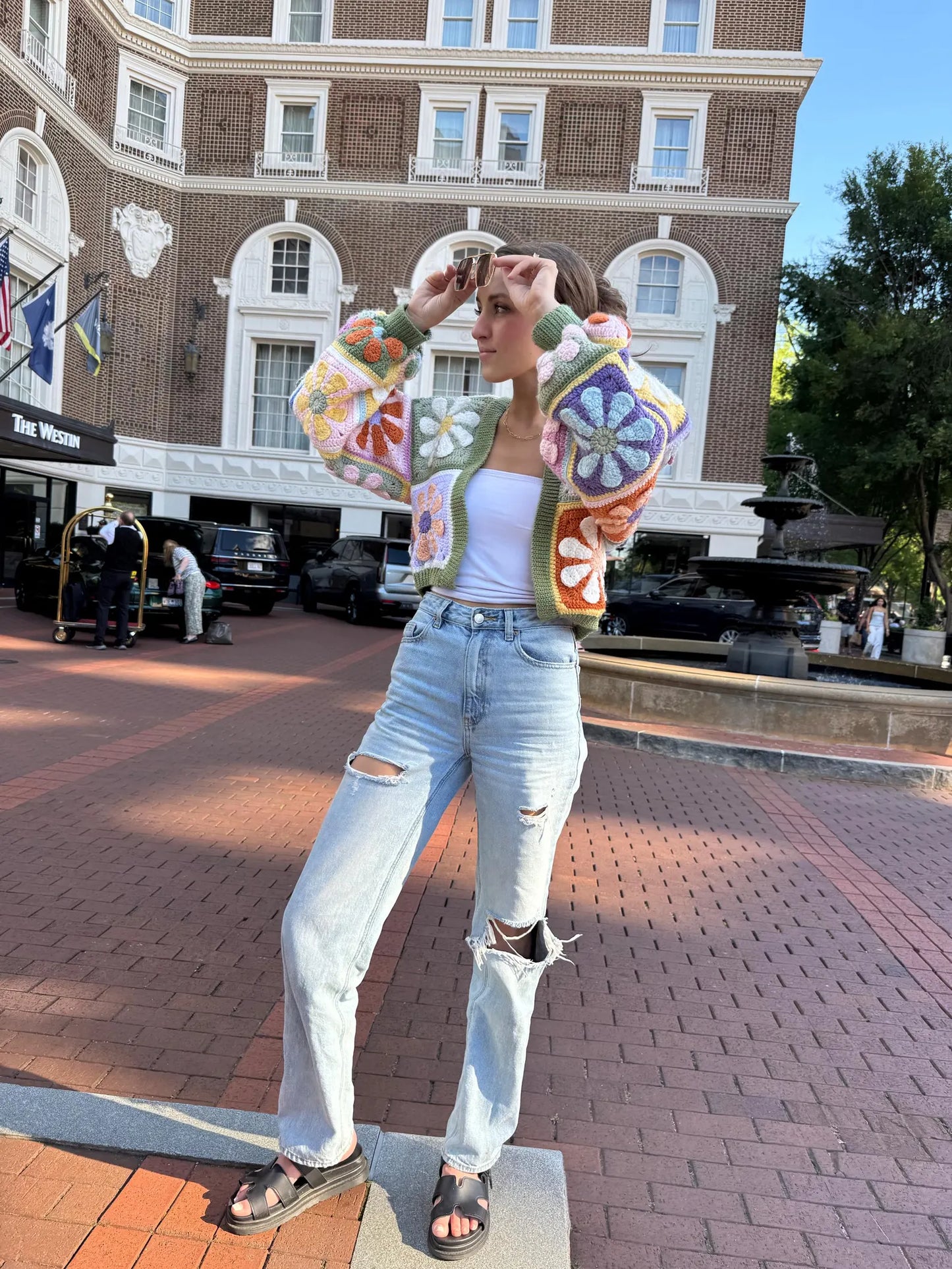 Mystery Retro Daisy Granny Square Cardigan Crochet Pattern