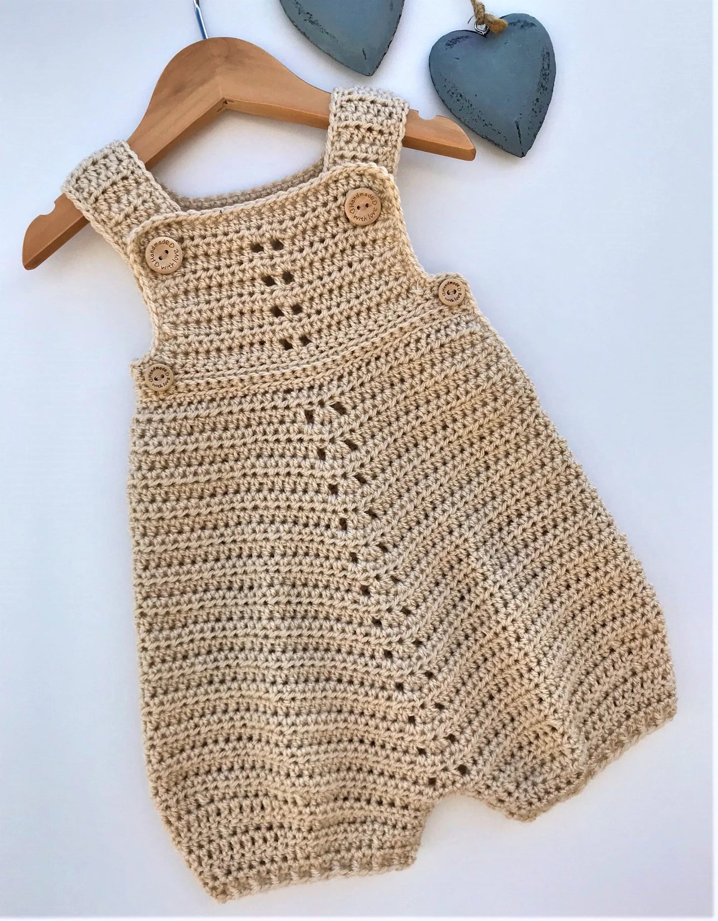 Crochet Pattern Baby Romper - Newborn to 24 months