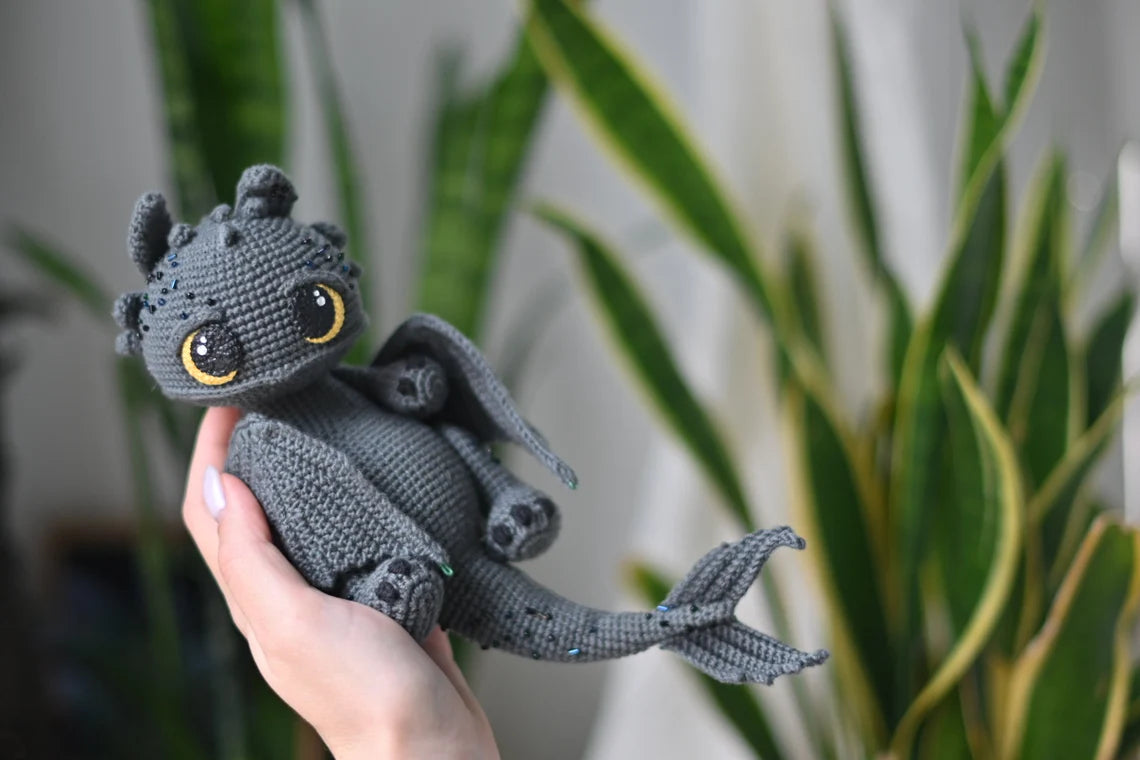 Black Dragon Amigurumi Crochet Pattern